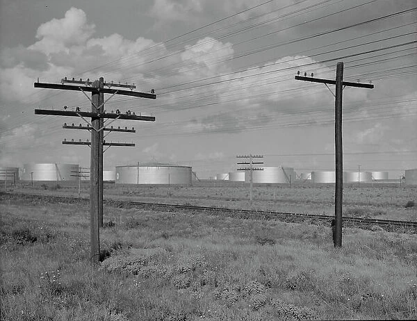 Oil tanks near Midland, western Texas, 1937. Creator: Dorothea Lange