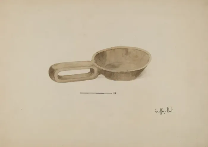 Framed Print : Oil Wood Ladle, 1935 / 1942. Creator: Geoffrey Holt Framed Print : Oil Wood Ladle, 1935 / 1942. Creator: Geoffrey Holt