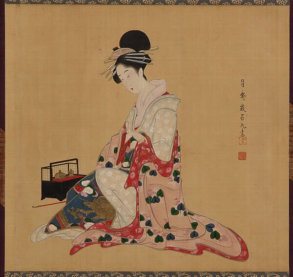Oiran, Edo period, early-mid 19th century. Creator: Numata Gessai