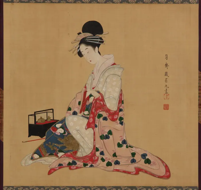 Framed Print : Oiran, Edo period, early-mid 19th century. Creator: Numata Gessai Framed Print : Oiran, Edo period, early-mid 19th century. Creator: Numata Gessai