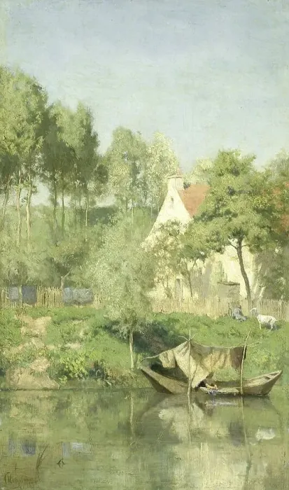 Framed Print : On the Oise, 1877. Creator: Coen Metzelaar Framed Print : On the Oise, 1877. Creator: Coen Metzelaar