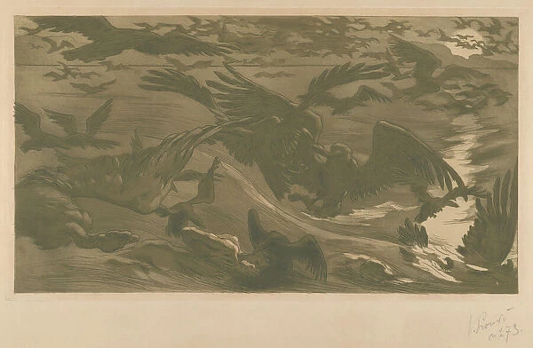 Oiseaux de proie (Birds of prey), 1893. Creator: Prouve, Victor (1858-1943)