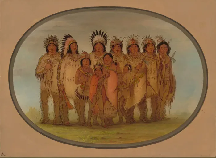 Framed Print : Ojibbeway Indians in Paris, 1861 / 1869. Creator: George Catlin Framed Print : Ojibbeway Indians in Paris, 1861 / 1869. Creator: George Catlin