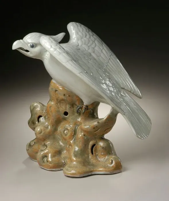 Framed Print : Okimono in the Form of an Eagle Landing on a Rock, 19th century. Creator: Unknown Framed Print : Okimono in the Form of an Eagle Landing on a Rock, 19th century. Creator: Unknown