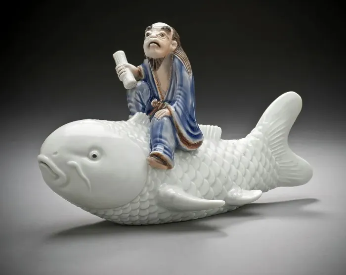 Framed Print : Okimono in the Form of Kinko Riding the Carp, 19th century. Creator: Unknown Framed Print : Okimono in the Form of Kinko Riding the Carp, 19th century. Creator: Unknown