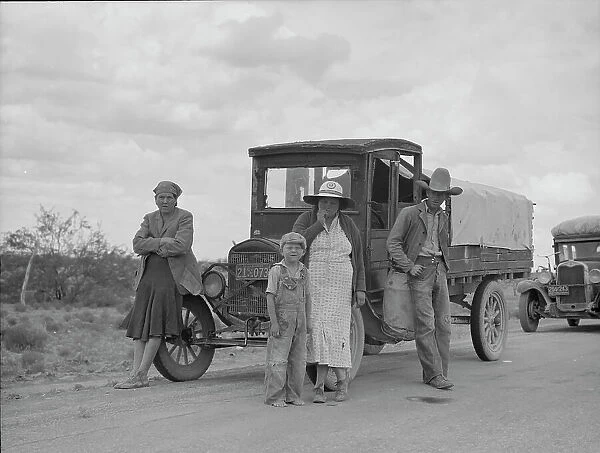 Oklahoma drought refugees stalled on highway near Lordsburg, New Mexico, 1937. Creator: Dorothea Lange