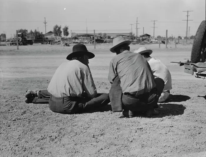 Framed Print : Oklahomans now working or looking for work in the pea harvests of California, Imperial Vallery, 1937 Creator: Dorothea Lange Framed Print : Oklahomans now working or looking for work in the pea harvests of California, Imperial Vallery, 1937 Creator: Dorothea Lange