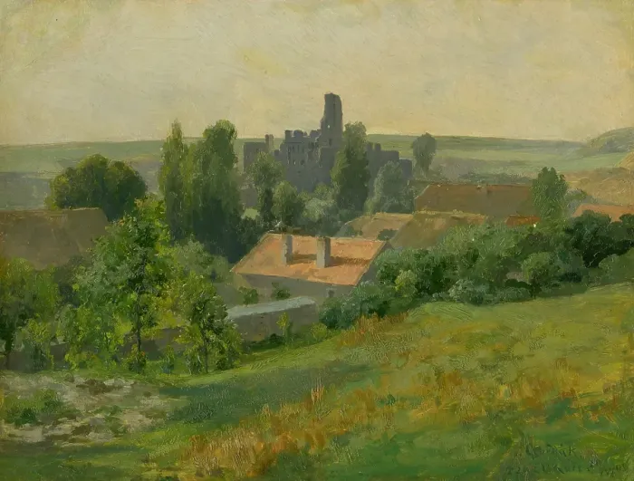 Framed Print : Okor Castle, 1893. Creator: Ludovit Cordak Framed Print : Okor Castle, 1893. Creator: Ludovit Cordak