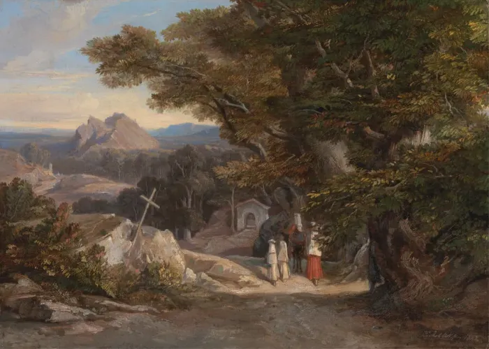 Framed Print : Between Olavano L Civitella, 1842. Creator: Edward Lear Framed Print : Between Olavano L Civitella, 1842. Creator: Edward Lear