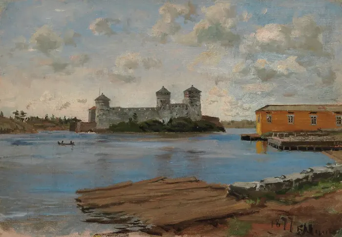 Framed Print : Olavinlinna, 1877. Creator: Elias Muukka Framed Print : Olavinlinna, 1877. Creator: Elias Muukka