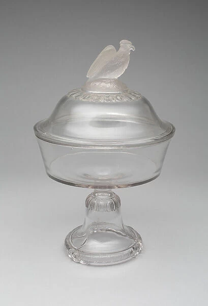 Old Abe  /  Frosted Eagle pattern compote, 1880  /  90. Creator: Crystal Glass Company