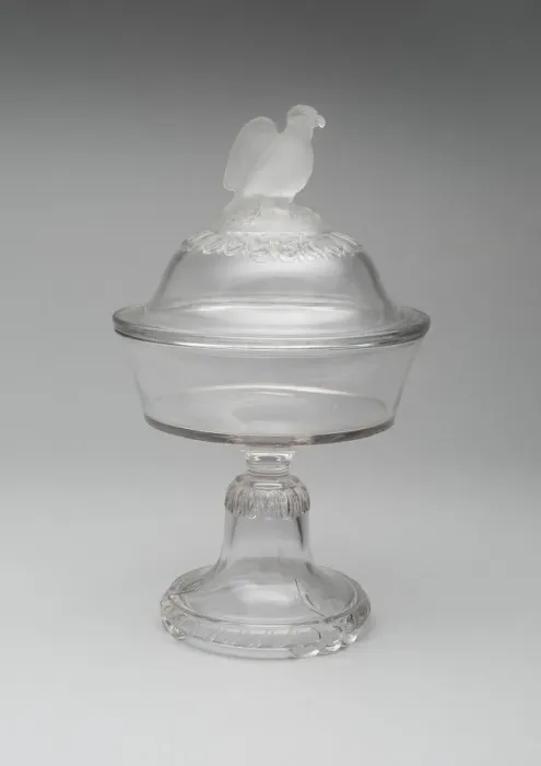 Framed Print : Old Abe / Frosted Eagle pattern medium covered compote on pedestal, 1880 / 90 Framed Print : Old Abe / Frosted Eagle pattern medium covered compote on pedestal, 1880 / 90