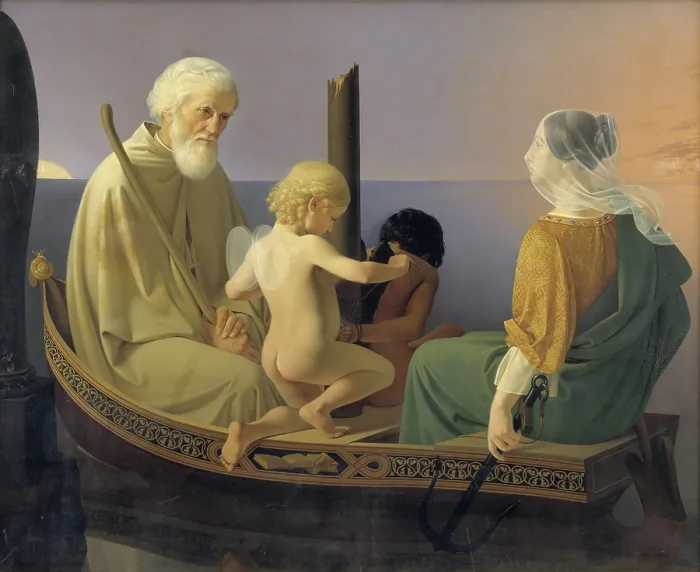 Framed Print : Old Age. From the series The Four Ages of Man, 1840-1845. Creator: Blunck, Ditlev (Detlef) (1798-1854) Framed Print : Old Age. From the series The Four Ages of Man, 1840-1845. Creator: Blunck, Ditlev (Detlef) (1798-1854)