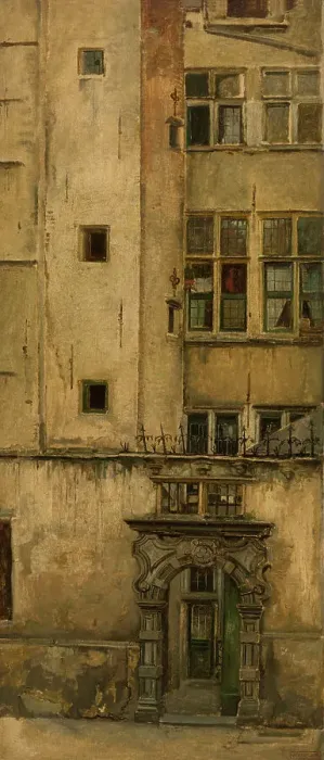 Framed Print : Old Antwerp Facade - Klaverbladpoortje, c1860s. Creator: Jan August Hendrik Leys Framed Print : Old Antwerp Facade - Klaverbladpoortje, c1860s. Creator: Jan August Hendrik Leys