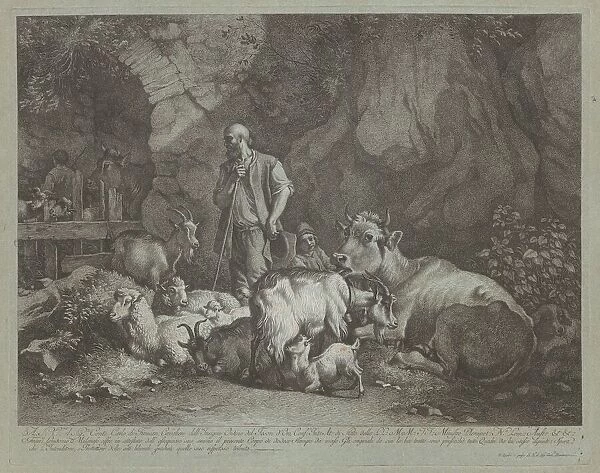 Old, Bald-headed Shepherd, Seated Shepherd Boy and Flock, after 1766