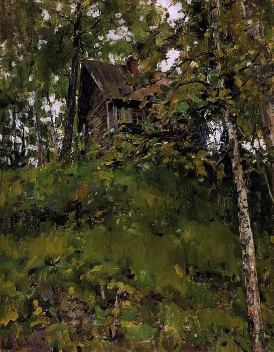 Framed Print : Old Bathing House in Domotkanovo, 1888. Artist: Serov, Valentin Alexandrovich (1865-1911) Framed Print : Old Bathing House in Domotkanovo, 1888. Artist: Serov, Valentin Alexandrovich (1865-1911)