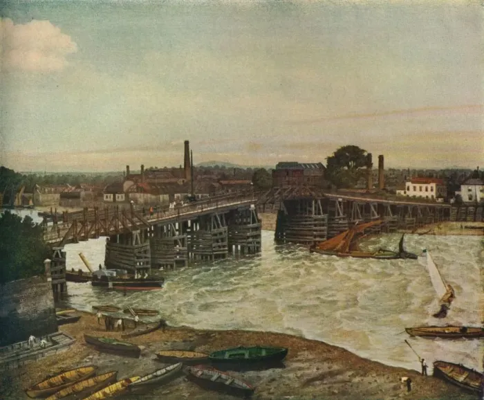 Framed Print : Old Battersea Bridge, 1874 (1933). Artist: Walter Greaves Framed Print : Old Battersea Bridge, 1874 (1933). Artist: Walter Greaves