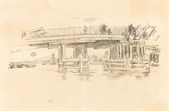 Framed Print : Old Battersea Bridge, 1879 / 1887. Creator: James Abbott McNeill Whistler Framed Print : Old Battersea Bridge, 1879 / 1887. Creator: James Abbott McNeill Whistler