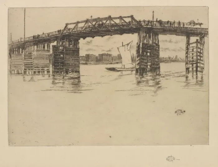 Framed Print : Old Battersea Bridge, 1879. Creator: James Abbott McNeill Whistler Framed Print : Old Battersea Bridge, 1879. Creator: James Abbott McNeill Whistler