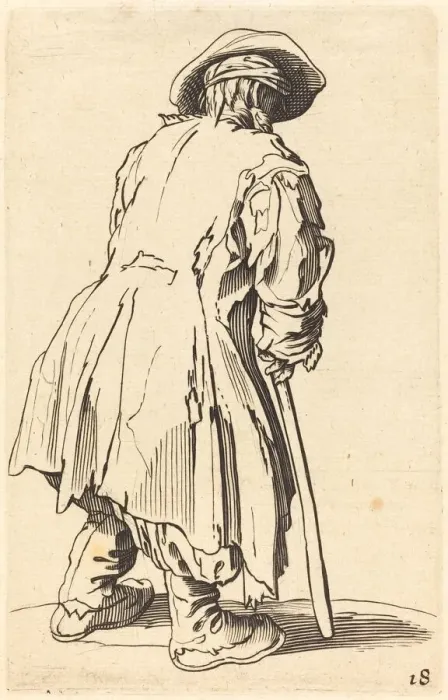 Framed Print : Old Beggar with One Crutch. Creator: Unknown Framed Print : Old Beggar with One Crutch. Creator: Unknown
