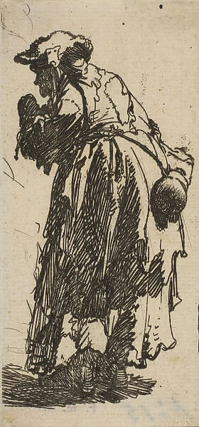 Old Beggar Woman with a Gourd, ca. 1629. ca. 1629. Creator: Rembrandt Harmensz van Rijn