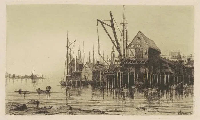 Framed Print : Old Boat-House, 1881. Creator: Charles A Platt