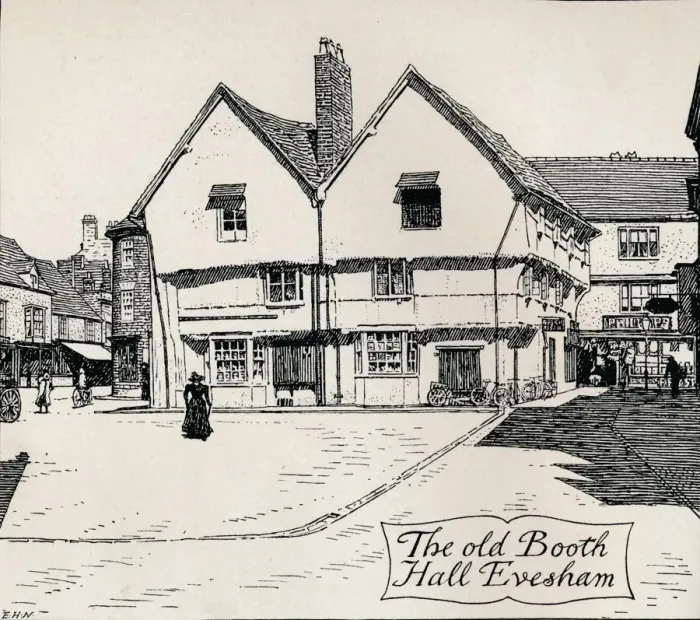 Framed Print : The old Booth Hall, Evesham, 19th century. Artist: Edmund Hort New Framed Print : The old Booth Hall, Evesham, 19th century. Artist: Edmund Hort New