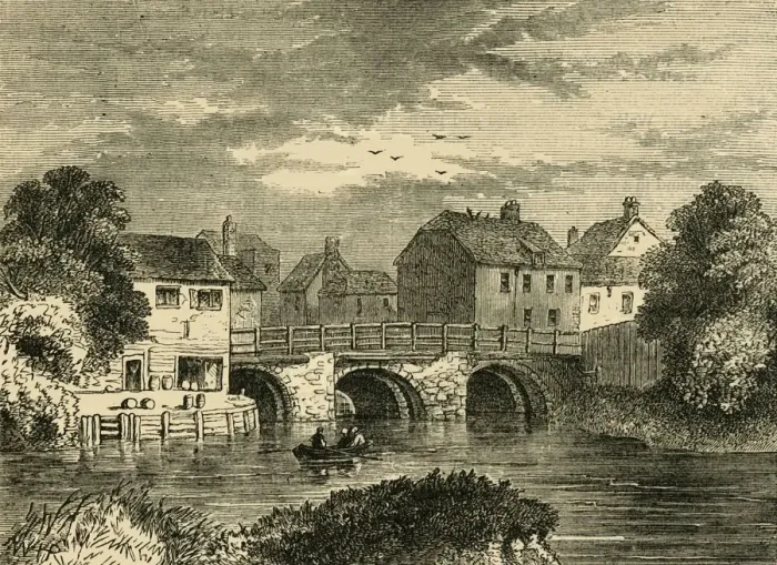 Framed Print : Old Bow Bridge, c1876. Creator: Unknown Framed Print : Old Bow Bridge, c1876. Creator: Unknown
