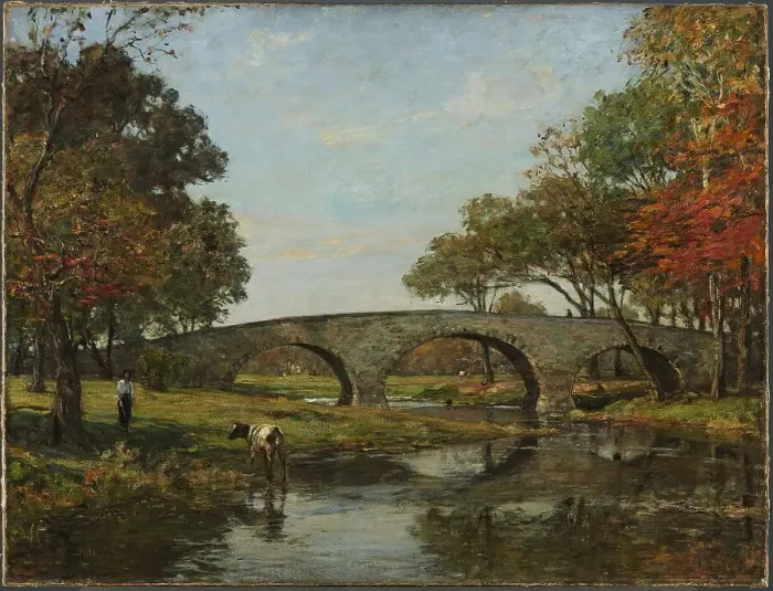 Framed Print : The Old Bridge, 1890. Creator: Theodore Robinson