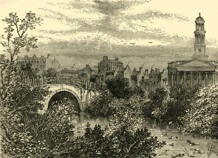 Framed Print : Old Bridge Over the Lake, Regents Park, in 1847, (c1876). Creator: Unknown Framed Print : Old Bridge Over the Lake, Regents Park, in 1847, (c1876). Creator: Unknown