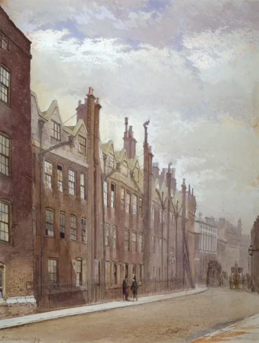 Framed Print : Old Buildings, Lincolns Inn, London, 1879 Framed Print : Old Buildings, Lincolns Inn, London, 1879