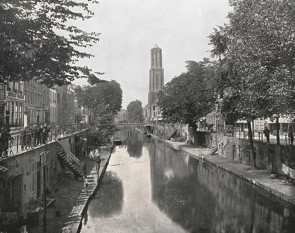 Old Canal and Dom Tower, Utrecht, Netherlands, 1895. Creator: Unknown