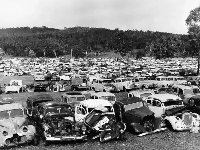 Framed Print : Old cars in a scrapyard, Cooma, New South Wales, Australia, 1973 Framed Print : Old cars in a scrapyard, Cooma, New South Wales, Australia, 1973