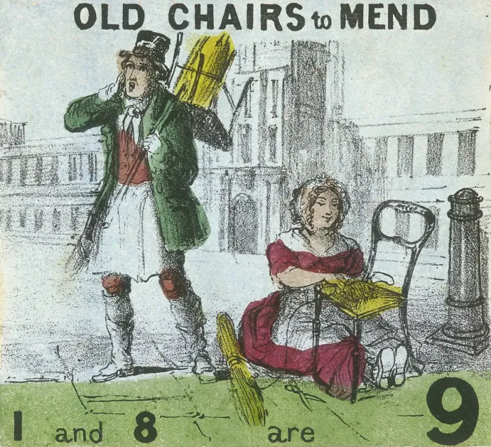 Framed Print : Old Chairs to Mend, Cries of London, c1840. Artist: TH Jones Framed Print : Old Chairs to Mend, Cries of London, c1840. Artist: TH Jones