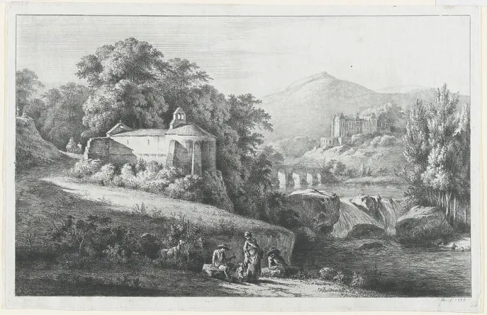 Framed Print : The Old Chapel at Châtillon-d'Azergues, 1799. Creator: Jean-Jacques de Boissieu Framed Print : The Old Chapel at Châtillon-d'Azergues, 1799. Creator: Jean-Jacques de Boissieu