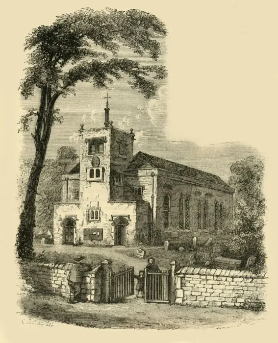 Framed Print : The Old Chapel, Highgate, 1830, (c1876). Creator: Unknown Framed Print : The Old Chapel, Highgate, 1830, (c1876). Creator: Unknown