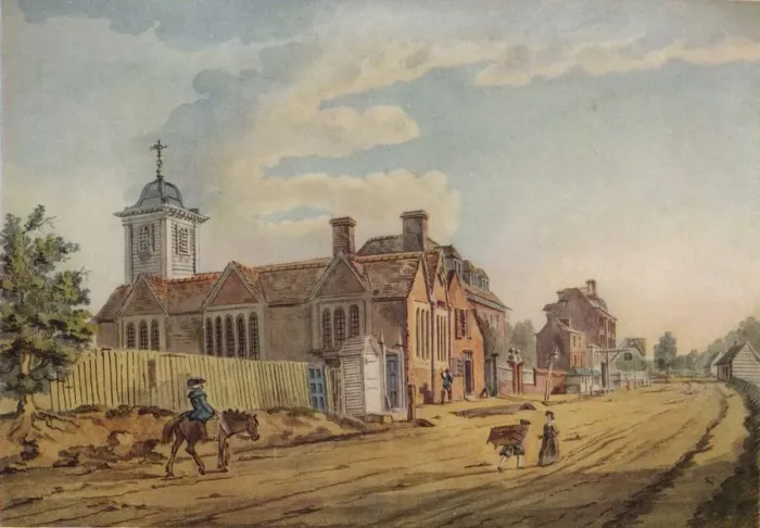 Framed Print : The Old Chapel, Kentish Town, (c1770), 1925. Artist: John Inigo Richards Framed Print : The Old Chapel, Kentish Town, (c1770), 1925. Artist: John Inigo Richards