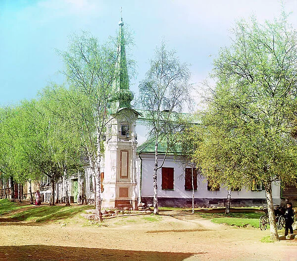 Old chapel on the street of the town of Ostashkov, 1910. Creator: Sergey Mikhaylovich Prokudin-Gorsky