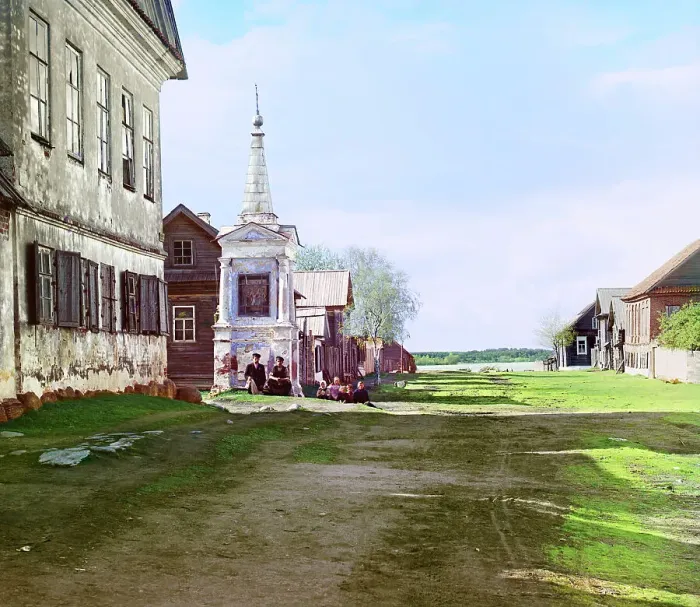 Framed Print : Old chapel on the waterfront in the town of Ostashkov, 1910. Creator: Sergey Mikhaylovich Prokudin-Gorsky Framed Print : Old chapel on the waterfront in the town of Ostashkov, 1910. Creator: Sergey Mikhaylovich Prokudin-Gorsky