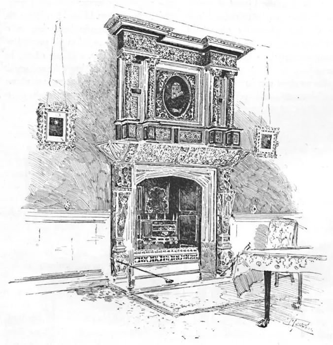 Framed Print : Old Charterhouse: Mantelpiece in the Masters Lodge, 1886. Artist: Joseph Pennell Framed Print : Old Charterhouse: Mantelpiece in the Masters Lodge, 1886. Artist: Joseph Pennell