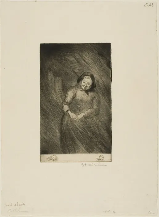 Framed Print : The Old Chatterer, 1902. Creator: Theophile Alexandre Steinlen Framed Print : The Old Chatterer, 1902. Creator: Theophile Alexandre Steinlen