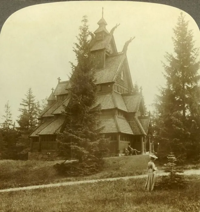 Framed Print : The old Church of Gol, a quaint 12th cent. Building at Osoarshal, Norway, c1905 Framed Print : The old Church of Gol, a quaint 12th cent. Building at Osoarshal, Norway, c1905