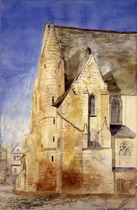 Framed Print : Old Church, Tours, France, 1880. Creator: Cass Gilbert Framed Print : Old Church, Tours, France, 1880. Creator: Cass Gilbert