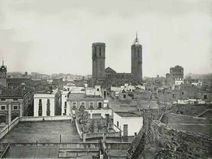 Framed Print : Part of the old city with cathedral, Barcelona, Spain, 1895. ?? NOT? Creator: W &s Ltd Framed Print : Part of the old city with cathedral, Barcelona, Spain, 1895. ?? NOT? Creator: W &s Ltd