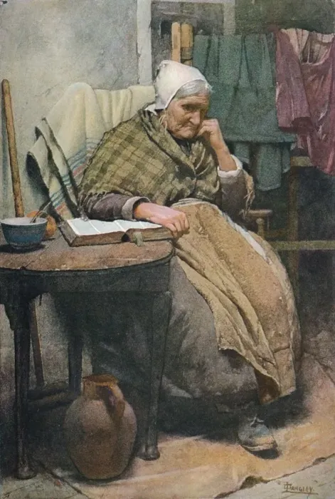 Framed Print : An Old Cornish Woman, c1880, (1906). Creator: Walter Langley Framed Print : An Old Cornish Woman, c1880, (1906). Creator: Walter Langley