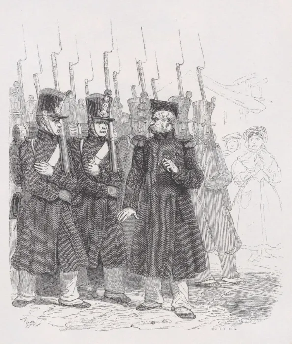 Framed Print : The Old Corporal from The Complete Works of Beranger, 1836. Creator: Auguste Raffet Framed Print : The Old Corporal from The Complete Works of Beranger, 1836. Creator: Auguste Raffet