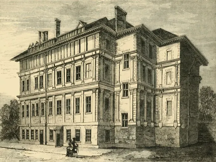 Framed Print : Old Craven House, 1800, (1881). Creator: Unknown Framed Print : Old Craven House, 1800, (1881). Creator: Unknown