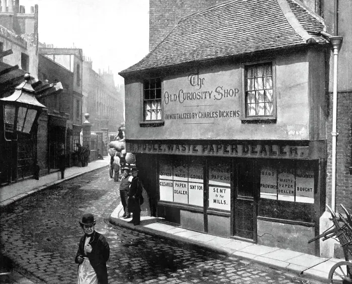 Framed Print : Old Curiosity Shop, London, 1893. Artist: John L Stoddard Framed Print : Old Curiosity Shop, London, 1893. Artist: John L Stoddard