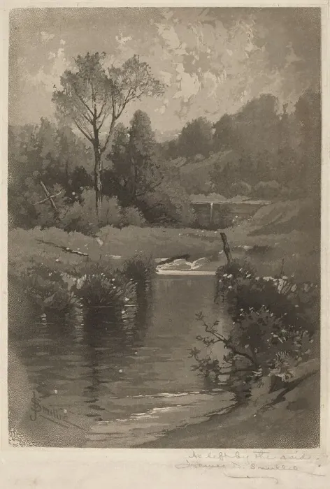 Framed Print : An Old Dam Near Montrose, 1891. Creator: James David Smillie Framed Print : An Old Dam Near Montrose, 1891. Creator: James David Smillie