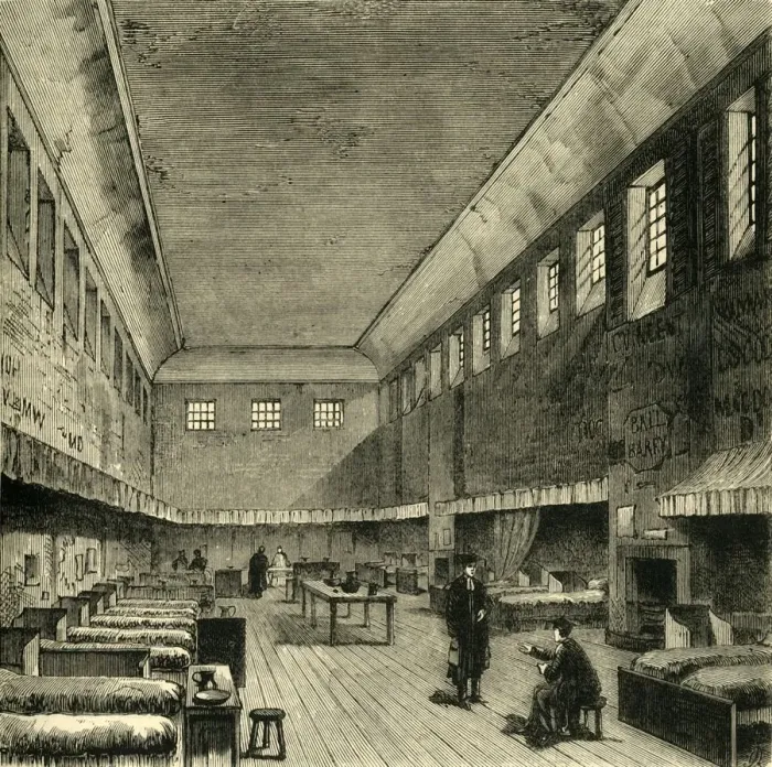 Framed Print : The Old Dormitory in 1840, (1881). Creator: Unknown Framed Print : The Old Dormitory in 1840, (1881). Creator: Unknown